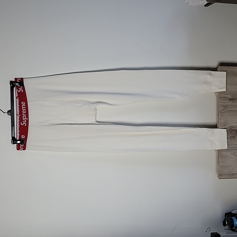 Supreme Thermal Pants Men’s Medium White Waffle Knit Logo Waist Streetwear